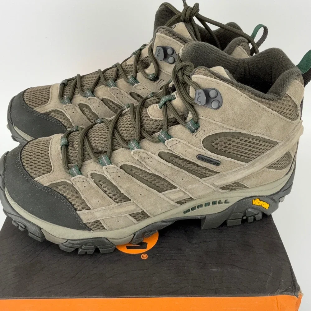Merrell Moab 2 Mid WP Boulder Mens Hiking Boots J033323W Size 10 Wide Brown